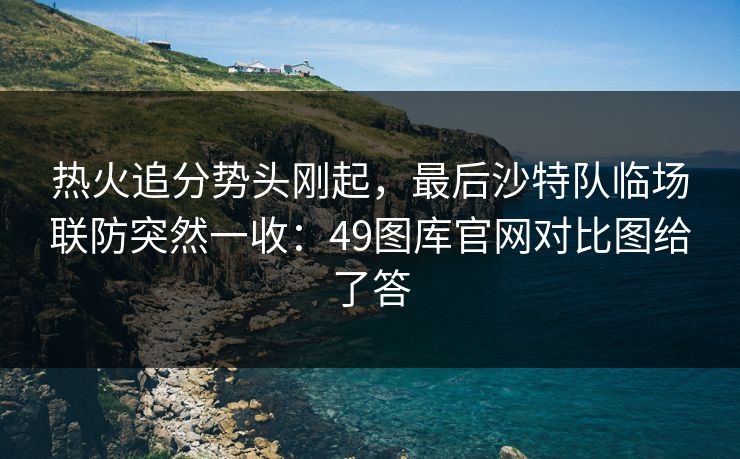 热火追分势头刚起，最后沙特队临场联防突然一收：49图库官网对比图给了答